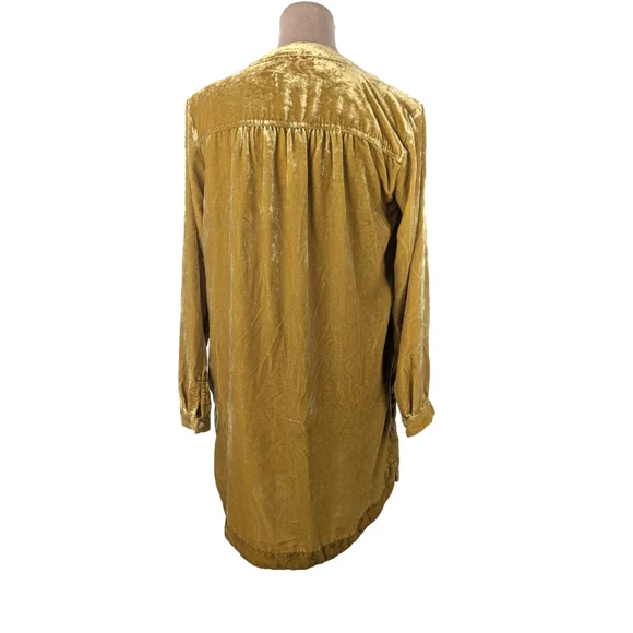 NWT Anthropologie Melody Chartreuse Yellow Velvet Tunic Dress Sz Xs $148 - Picture 5 of 12